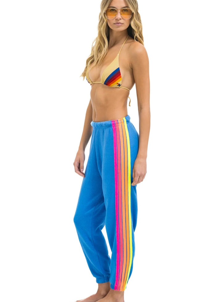 AVIATOR NATION 5 STRIPE SWEATPANTS - COBALT // NEON