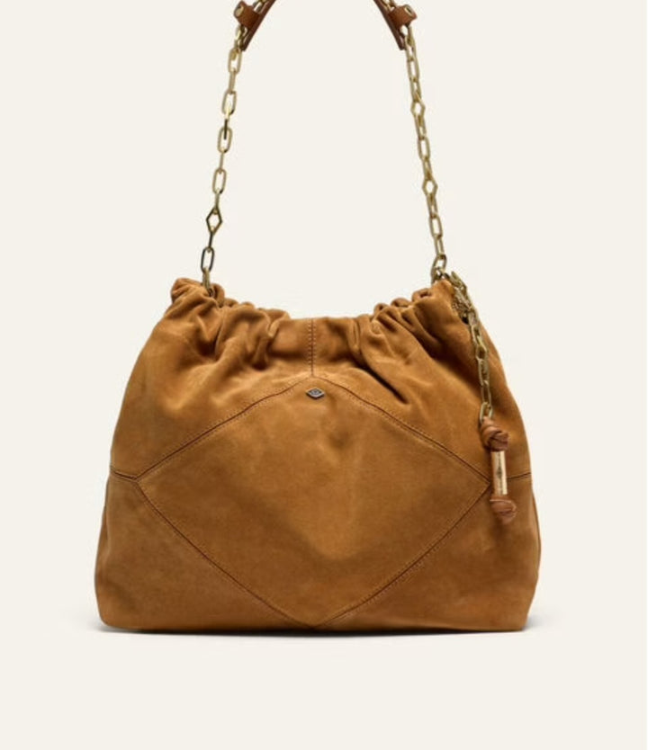 BA&SH JUNE TOTE BAG Suede Congac