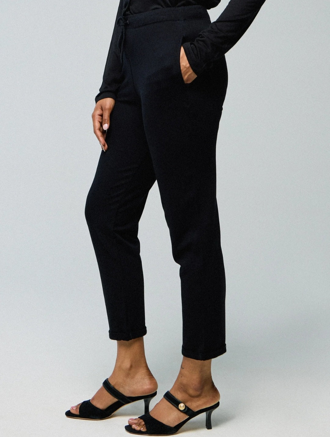 MAJESTIC FILATURES Viscose/Elastane Trousers Black