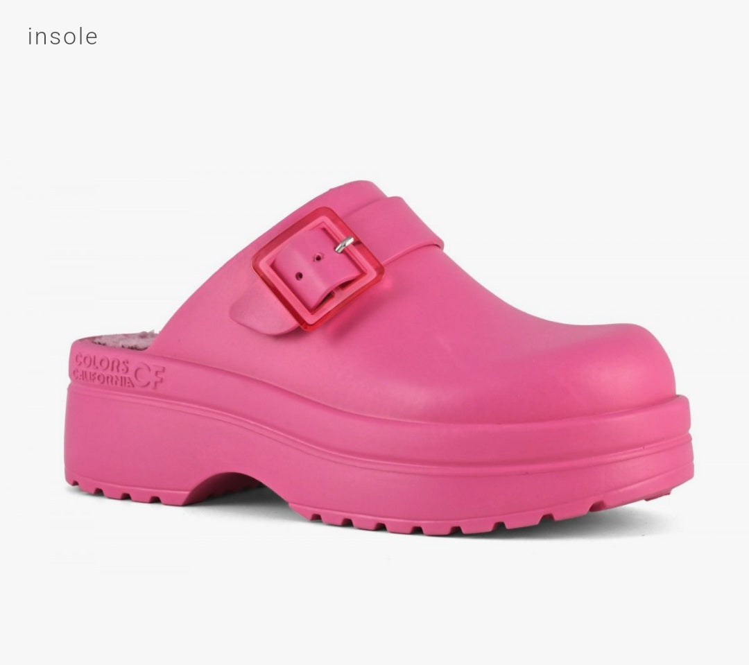 COLORS OF CALIFORNIA Clog Teddy In Fuxia