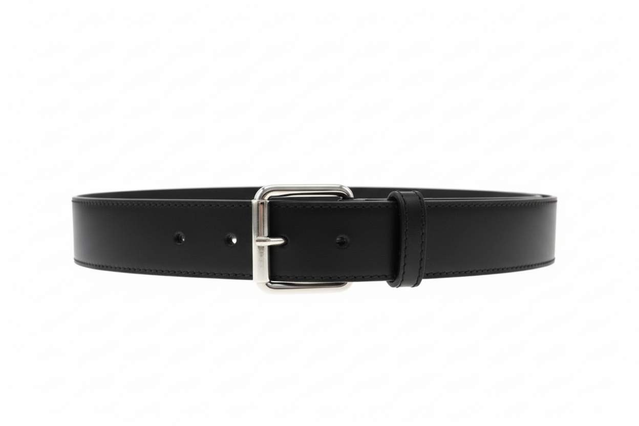 JULIA Pierro Belt In Black Silver Buckle