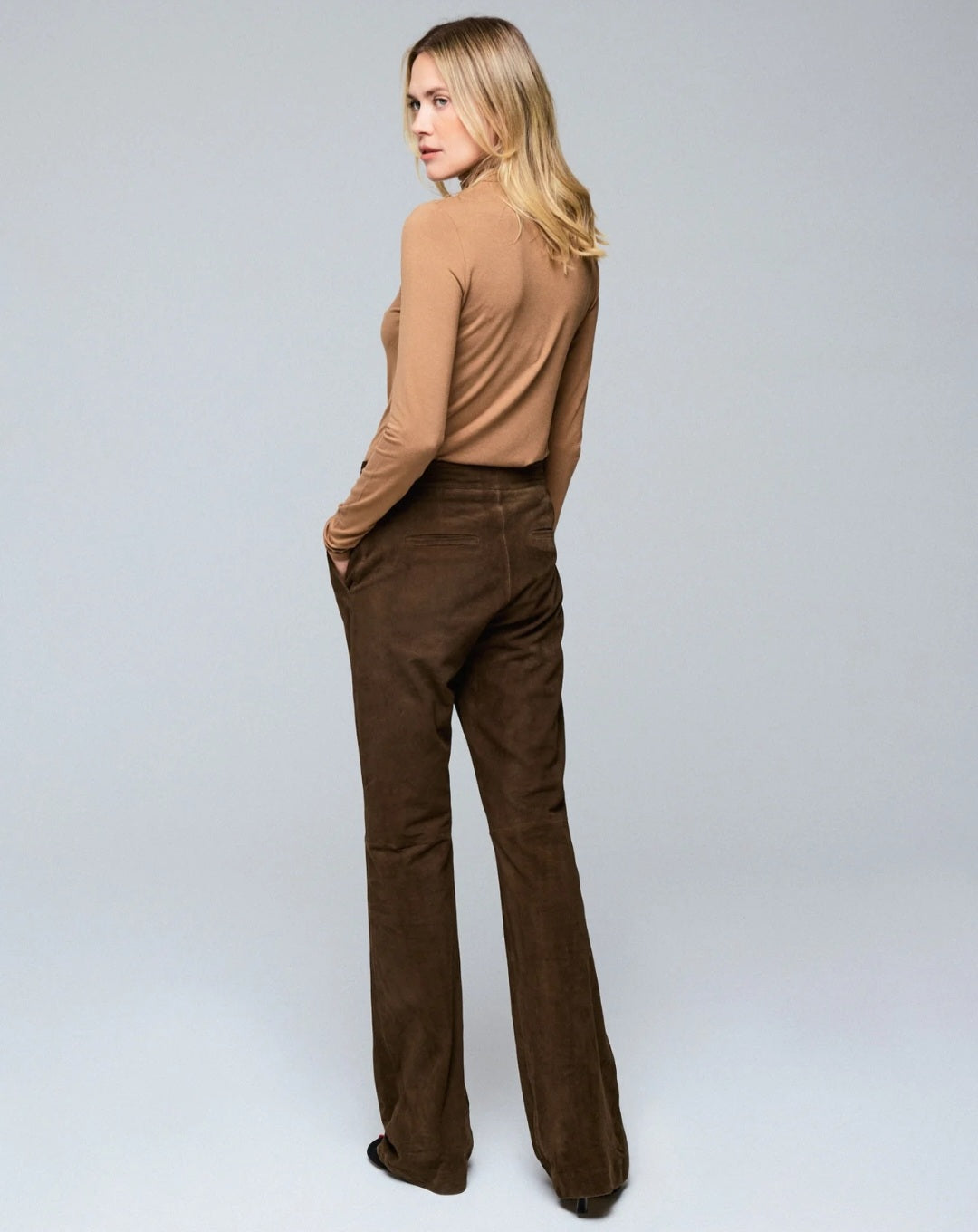 MAJESTIC FILATURES High Neck Shirt  Long Sleeve Camel