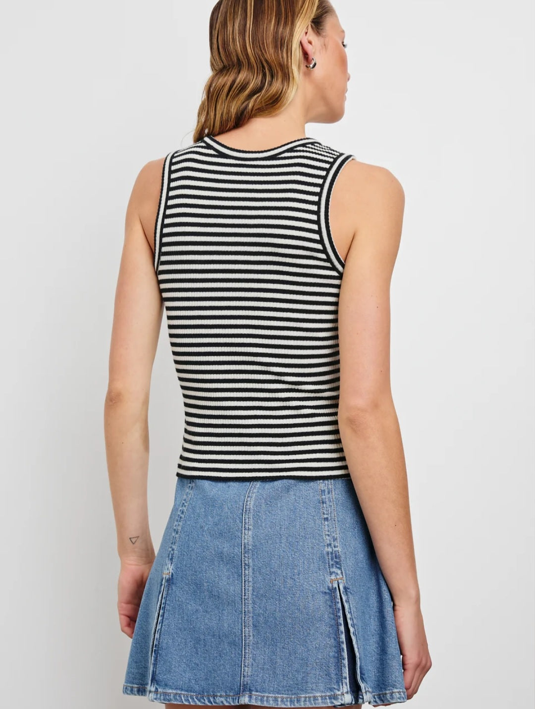RAILS The racer tank Black Birch Stripe