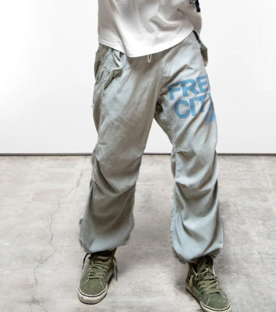 FREECITY FLAP/SNAP MATTE/SATIN AIRJUMP pant - silver rock/blues