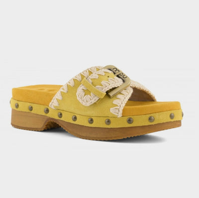 MOU Low Heel Wood Clog Curcuma