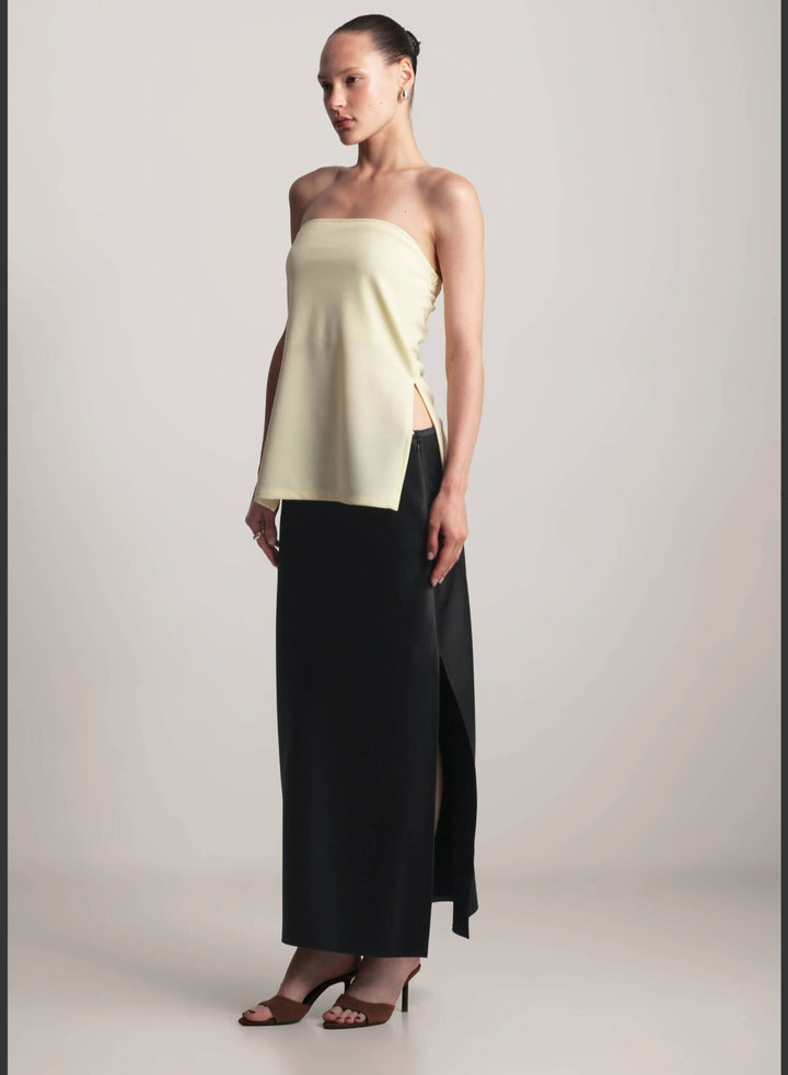 KIANNE Satin Skirt Black Onyx