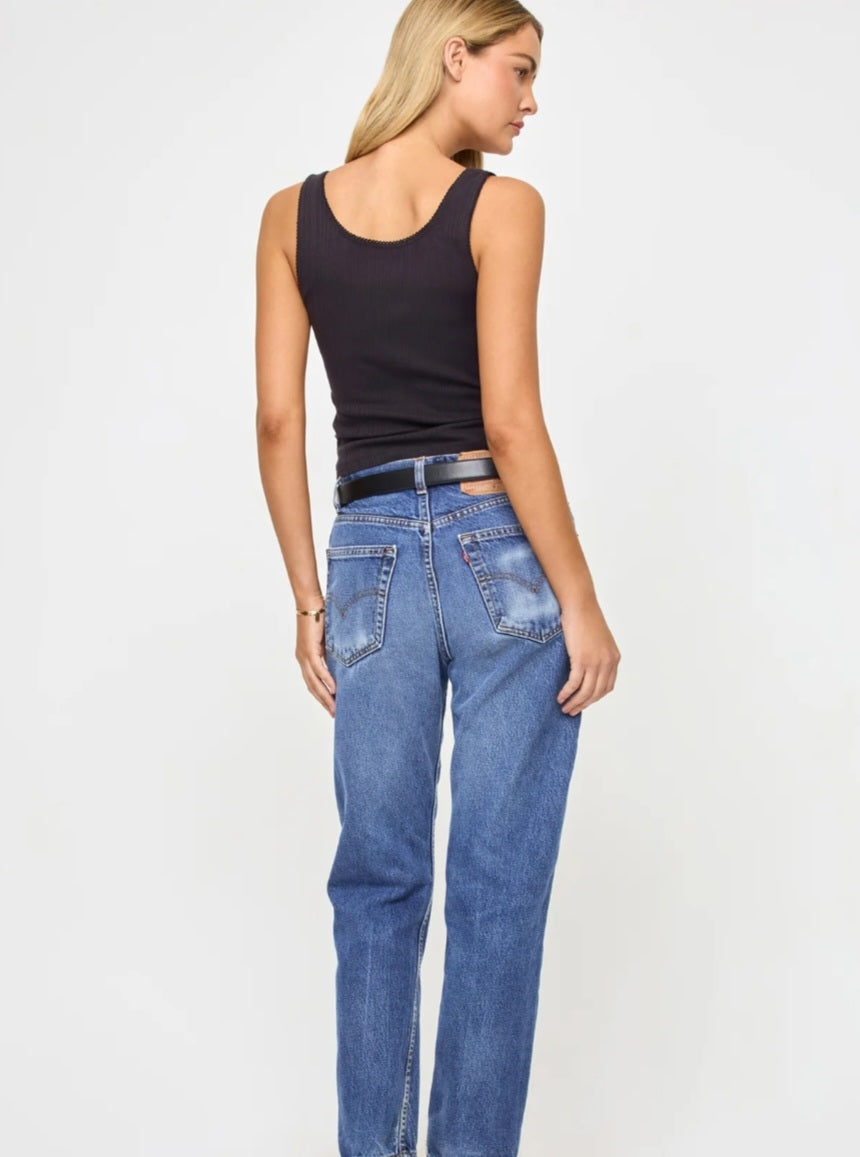 LSPACE Jeanie Pointelle Tank Black