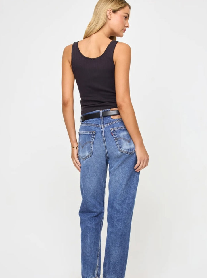 LSPACE Jeanie Pointelle Tank Black