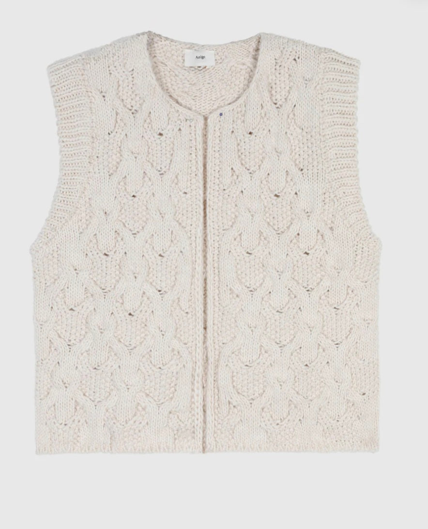 ANGE CARDIGAN SANS MANCHE LAJOIA ecru