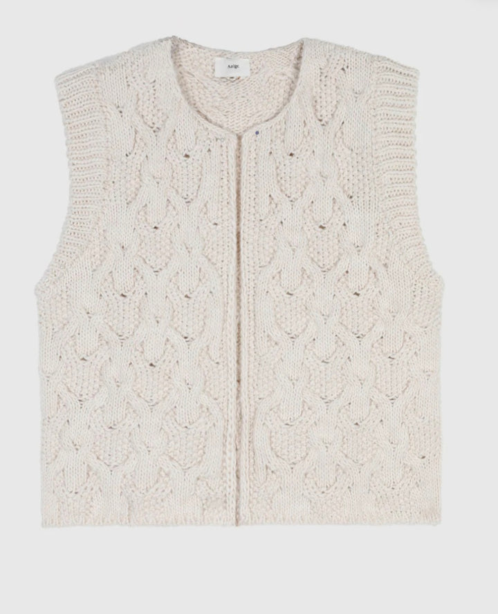 ANGE CARDIGAN SANS MANCHE LAJOIA ecru