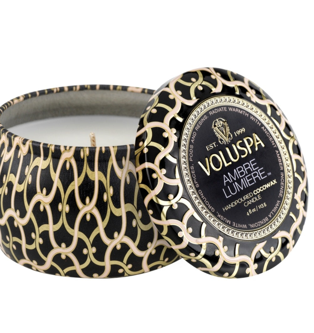 VOLUSPA Ambre Lumiere 1 Wick Tin Candle