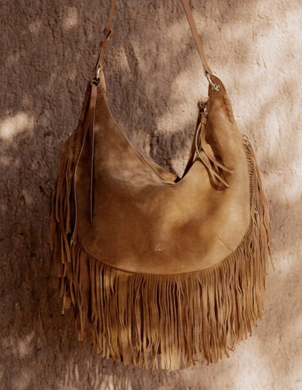BA&SH SWING BAG XL Suede Congac