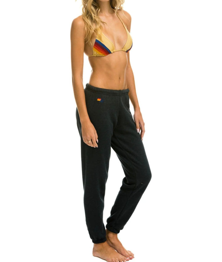 AVIATOR NATION 5 STRIPE SWEATPANTS - CHAROCAL