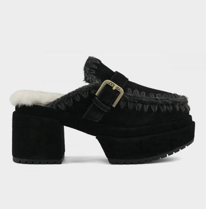MOU Platform Clog Buckle Strap
Black