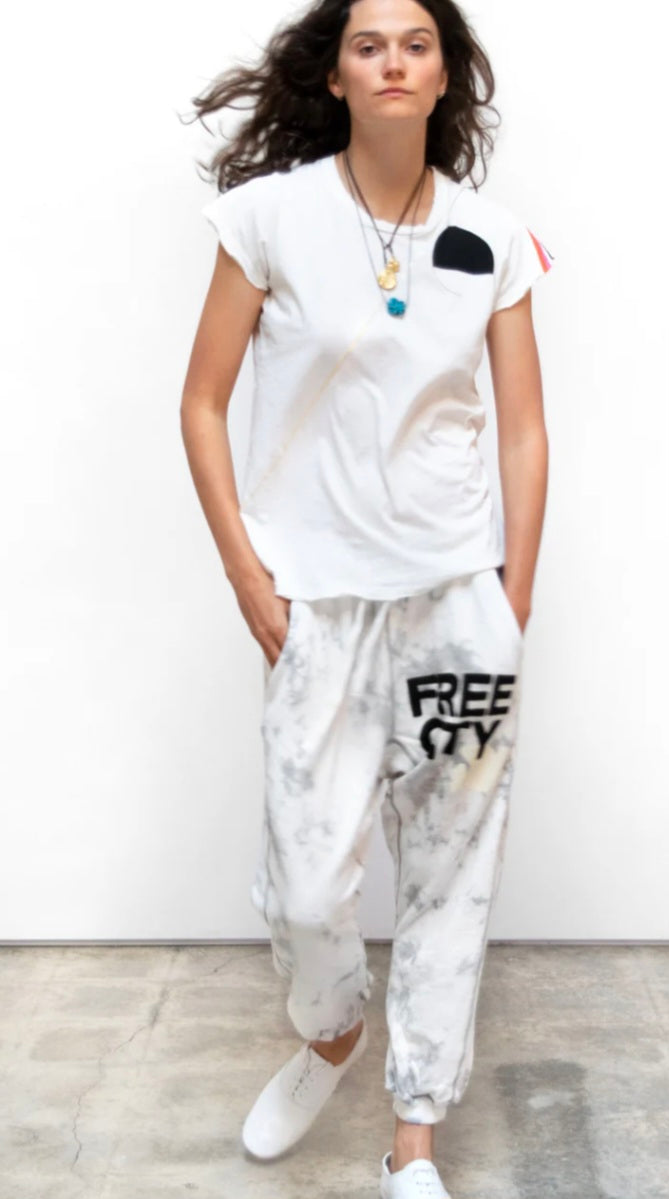 FREECITY UPERBLEACHOUT FREECITY LARGE POCKET SWEATPANT – WHITE STORM
