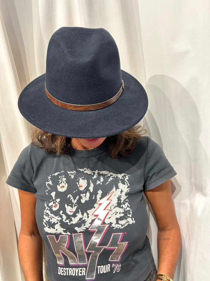 Parisian Fedora Hat Navy