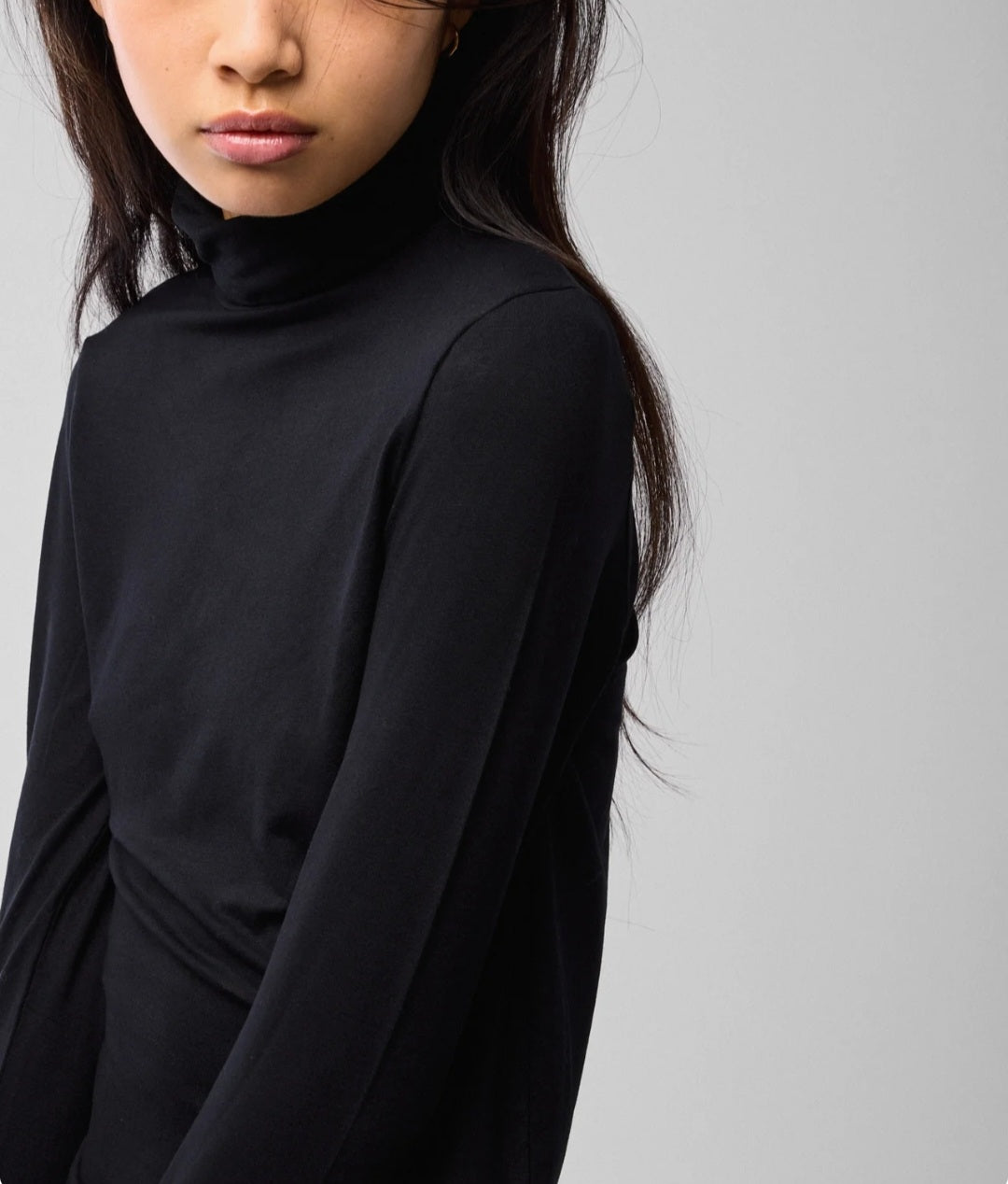 MAJESTIC FILATURES High Neck Shirt  Long Sleeve Black