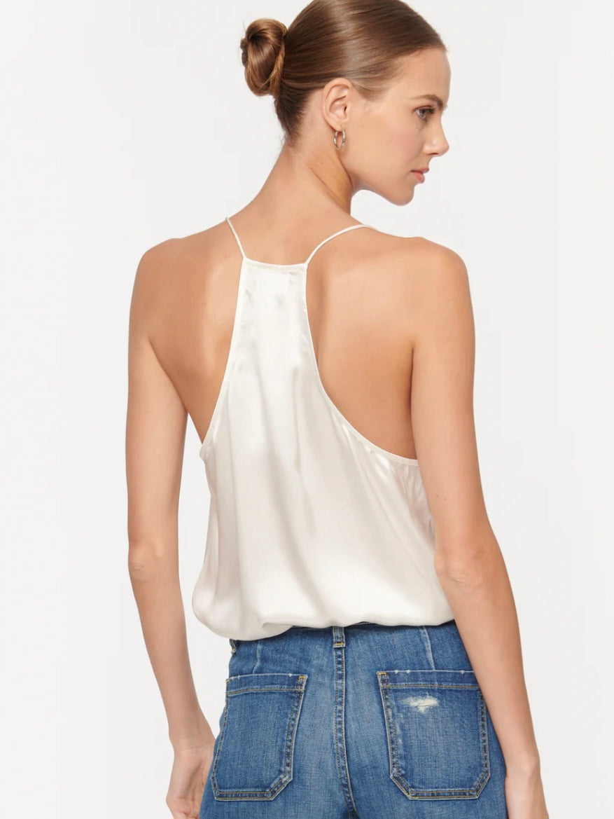 CAMI NYC Racer Charmeuse Camisole White