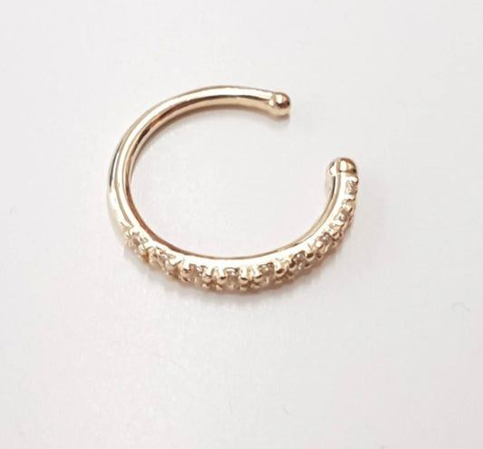 14K Yellow Gold Zirconia Ear Cuff
