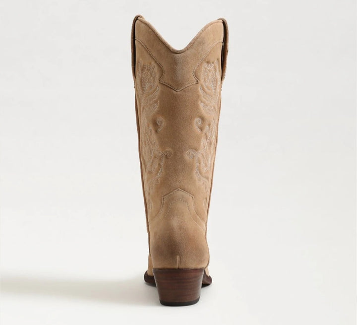 SAM EDELMAN RUE Western Boot In Cyprus Tan Suede