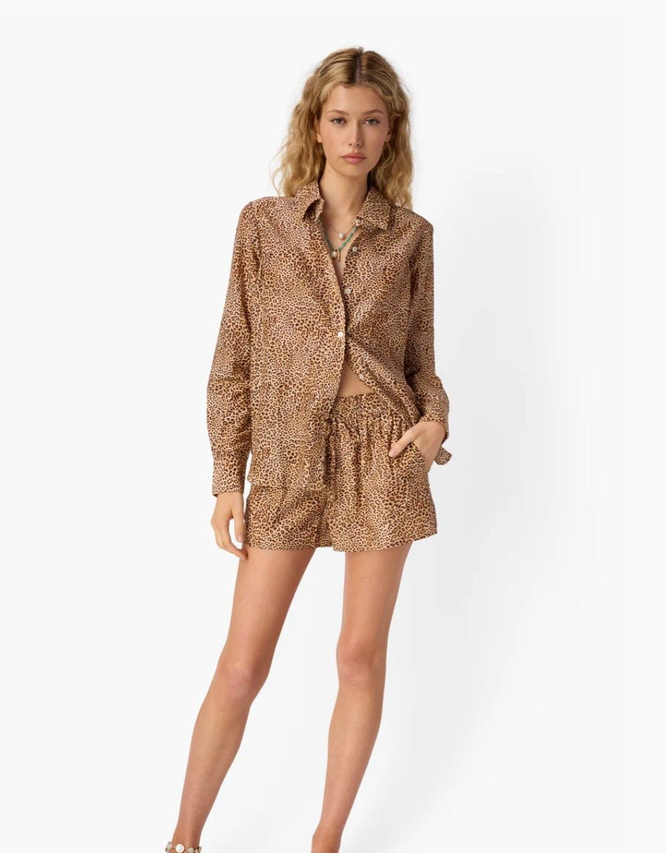 CAMI NYC Rafella Silk Cotton Top Leo