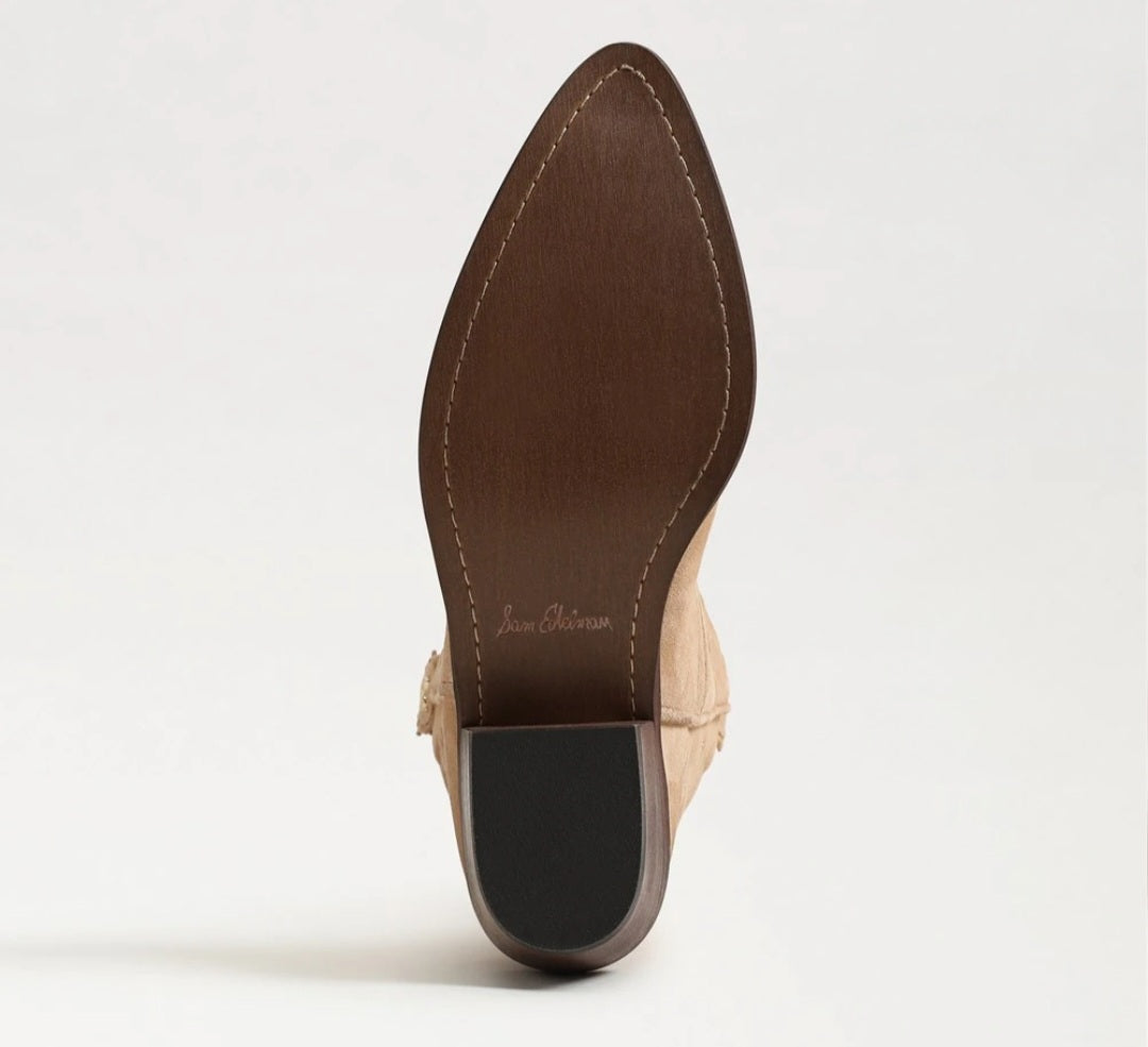 SAM EDELMAN RUE Western Boot In Cyprus Tan Suede