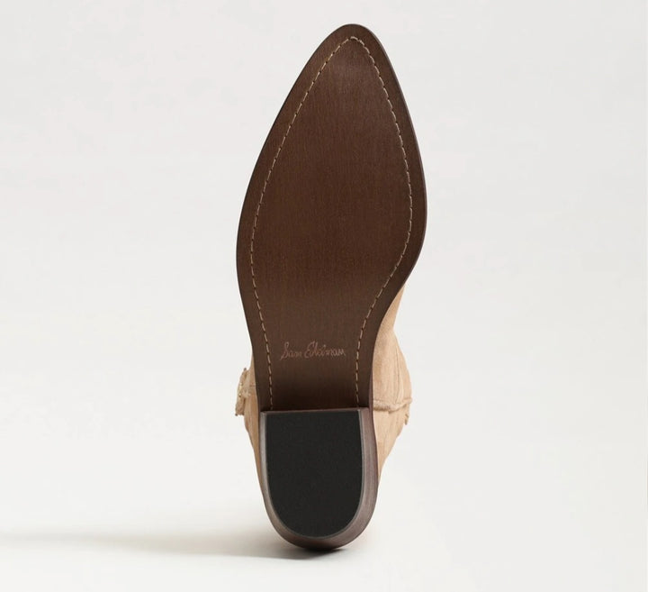 SAM EDELMAN RUE Western Boot In Cyprus Tan Suede