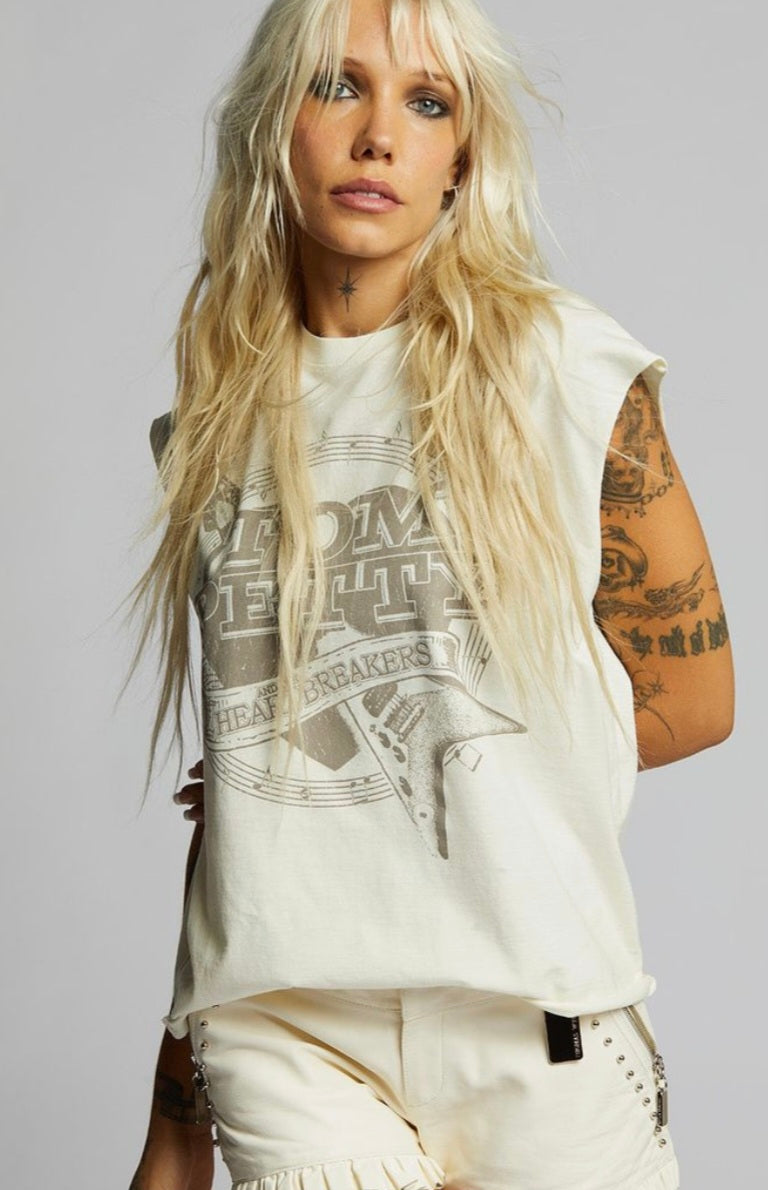 RECYCLED KARMA Tom Petty Vintage Cut Sleeve Tee