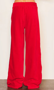 SUNDRY Relaxed Wide Leg Pant in Flare Red