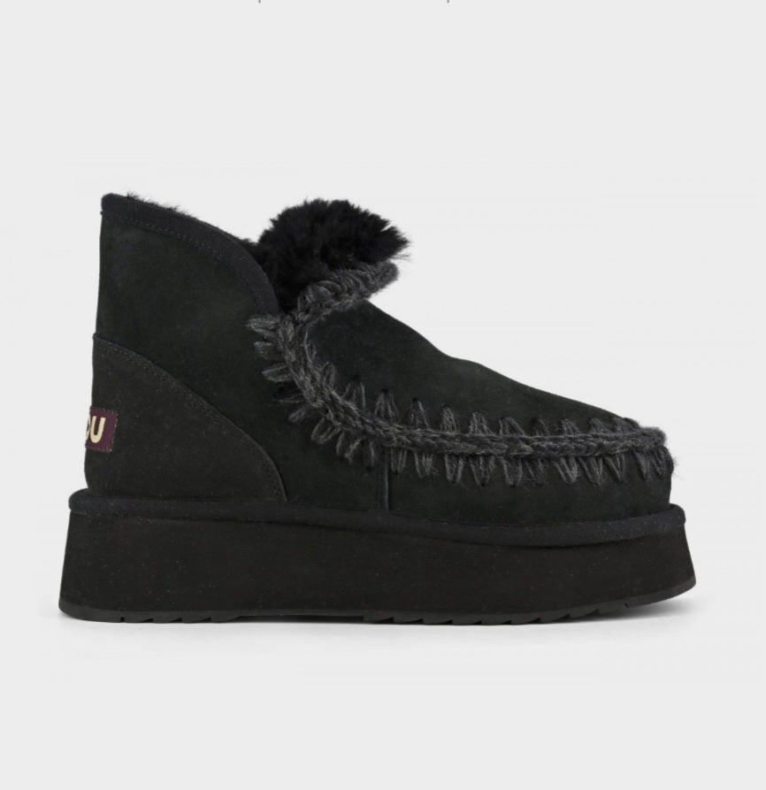 MOU Mini Eskimo Platform Boots Black