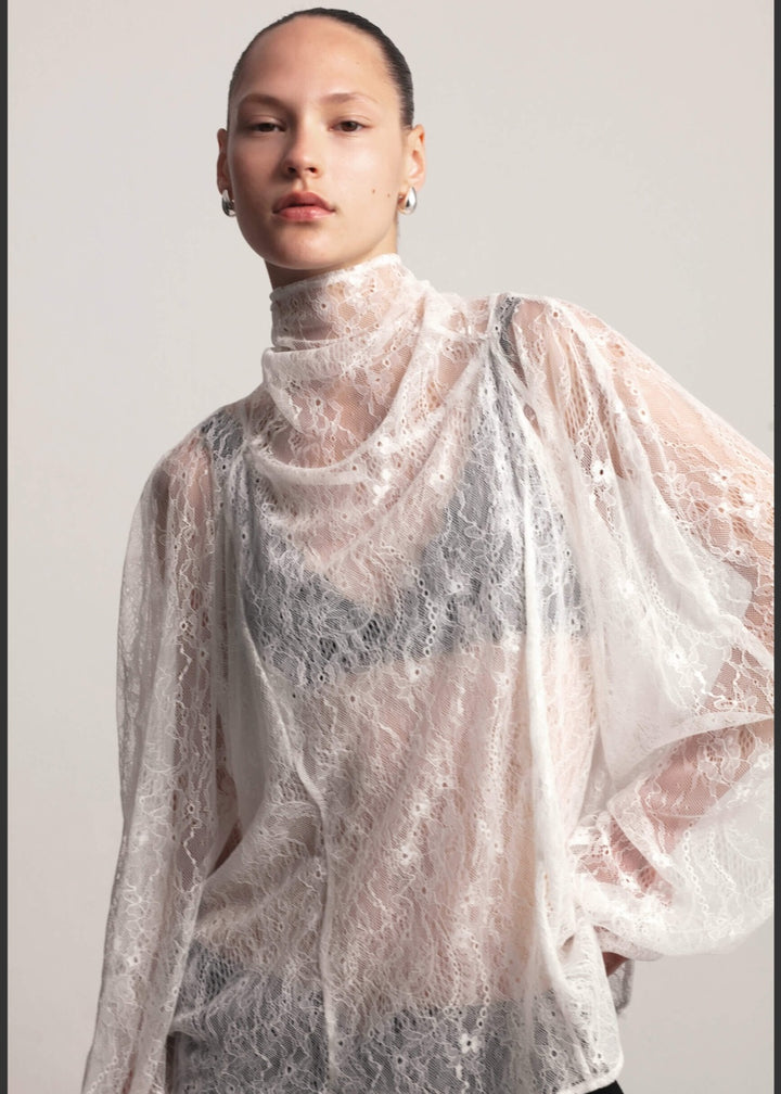 KIANNE Lace Blouse Cloud