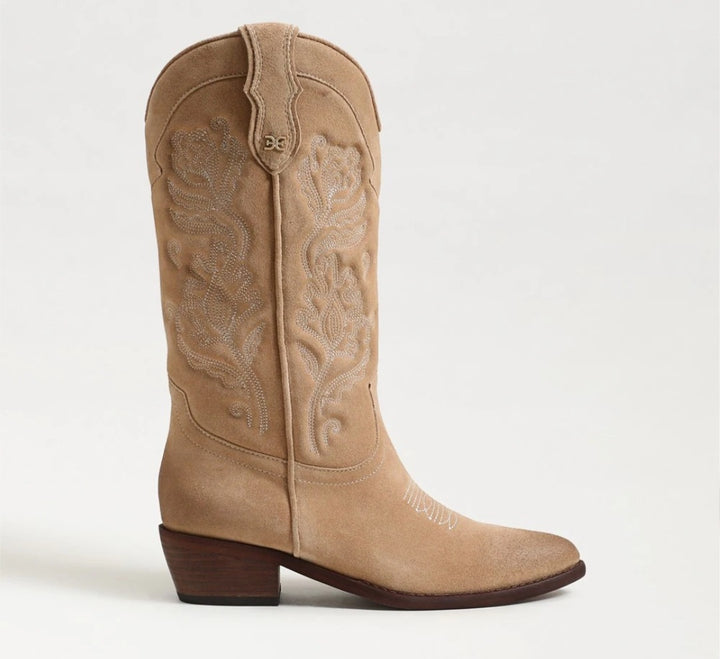 SAM EDELMAN RUE Western Boot In Cyprus Tan Suede