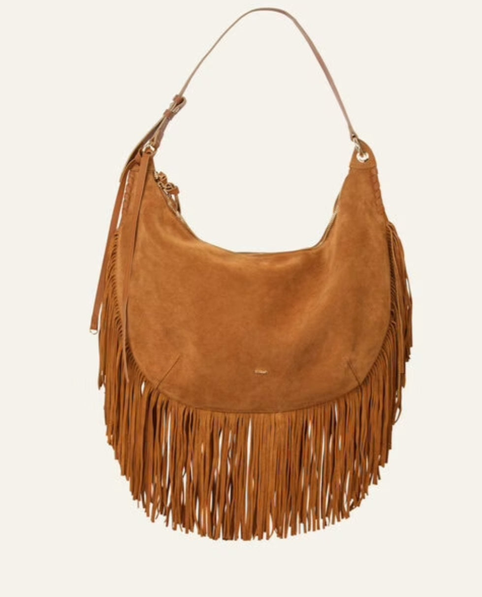 BA&SH SWING BAG XL Suede Congac