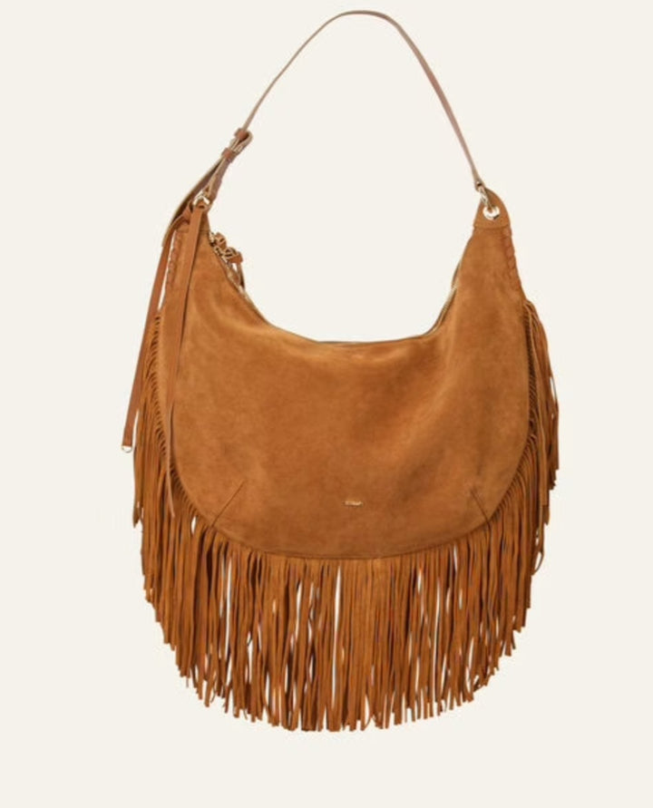 BA&SH SWING BAG XL Suede Congac