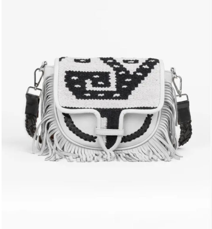 PITI CUITI SOHO SHOULDER BAG Black/ Cream Embroidery