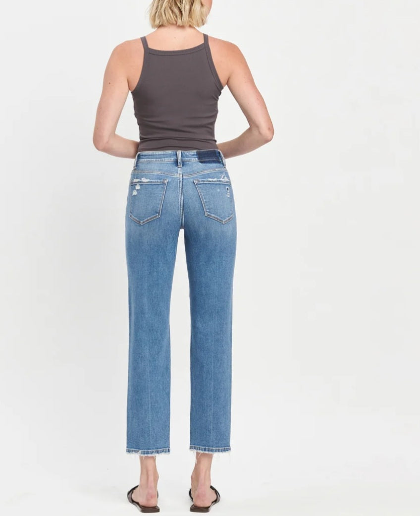 VERVET Bardot - High Rise Tapered Ankle Straight Jeans