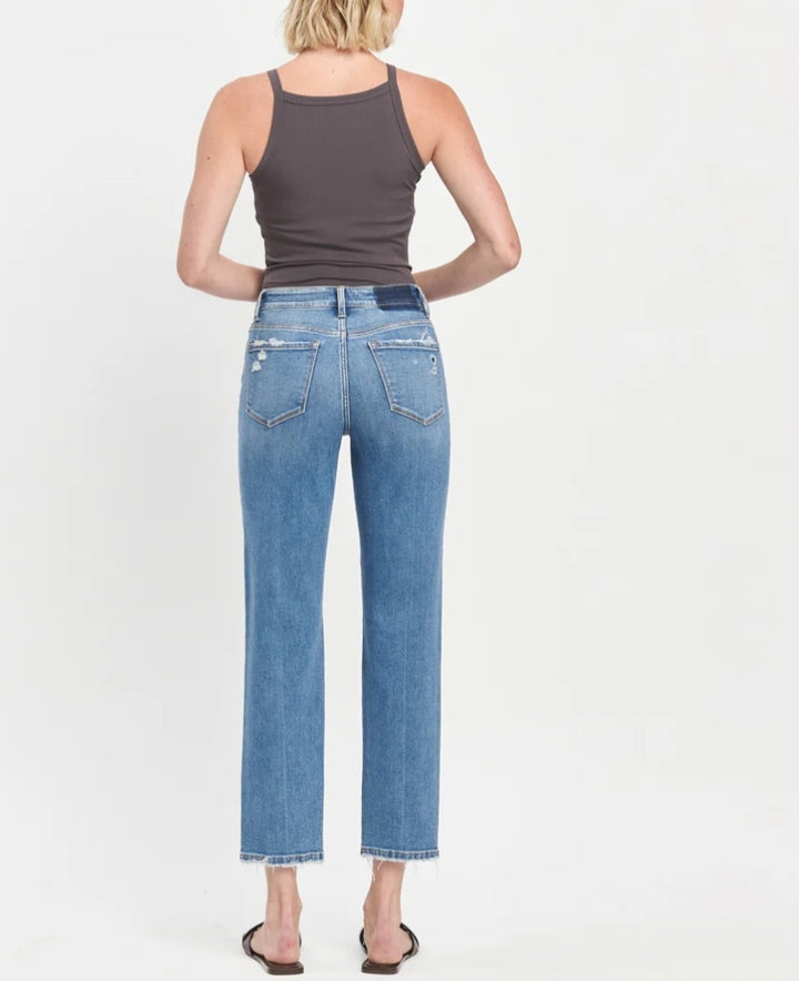 VERVET Bardot - High Rise Tapered Ankle Straight Jeans