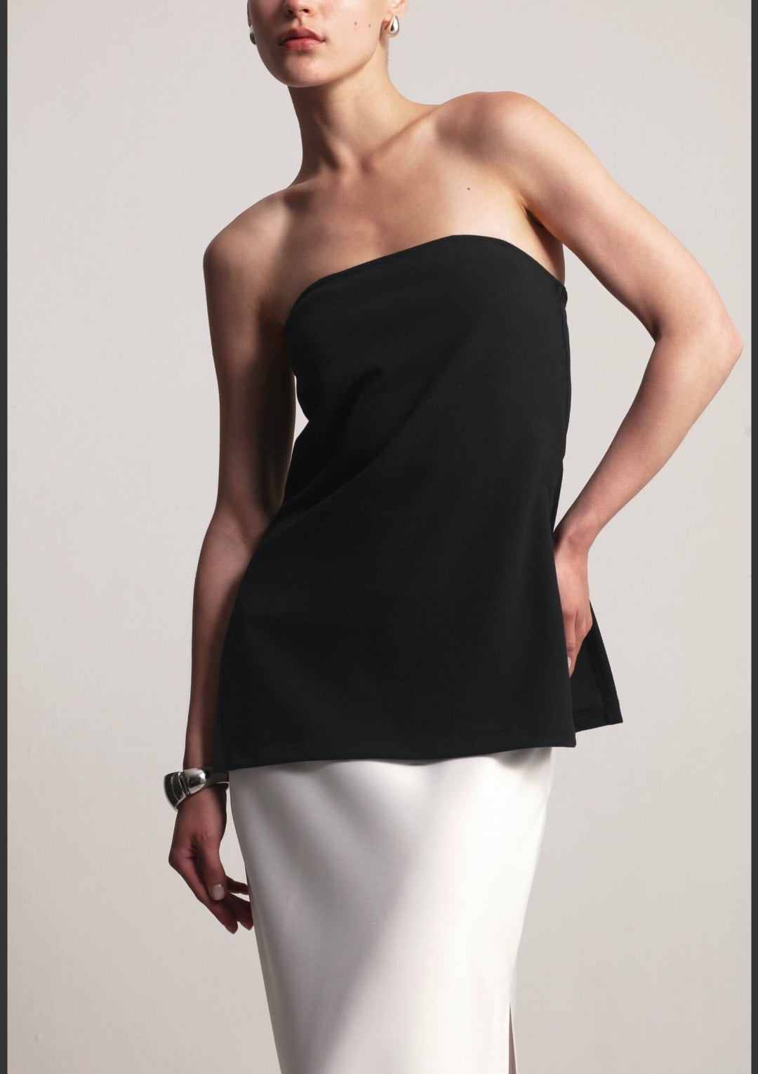 KIANNE Satin Skirt Cloud