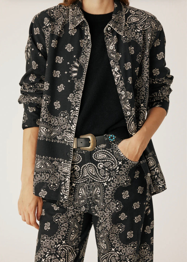 ARIZONA LOVE Leopard Bandana Shirt Black