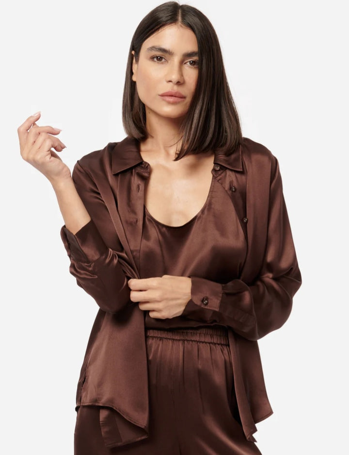 CAMI NYC Crosby Blouse In Chocolate