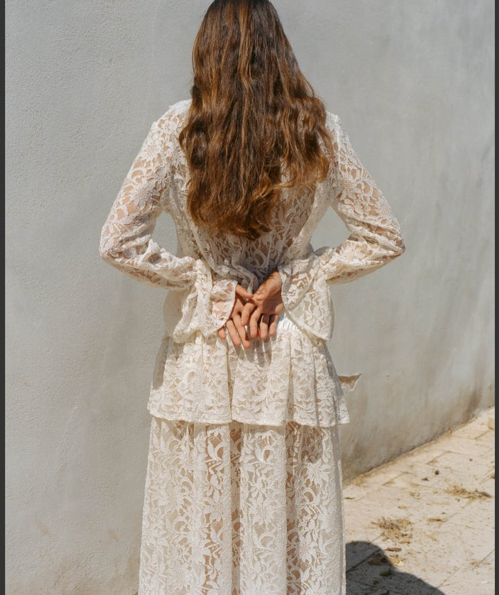 KIANNE Lace Skirt Cloud