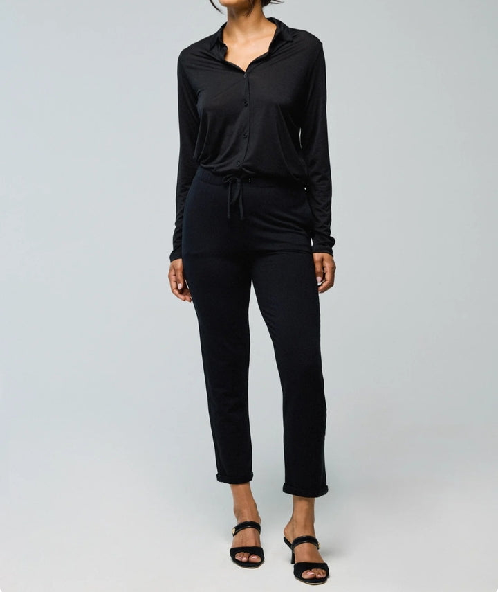 MAJESTIC FILATURES Viscose/Elastane Trousers Black