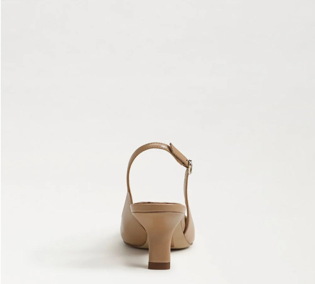 SAM EDELMAN Bianka Slingback Pump In French Sand Leather