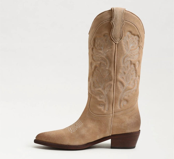 SAM EDELMAN RUE Western Boot In Cyprus Tan Suede