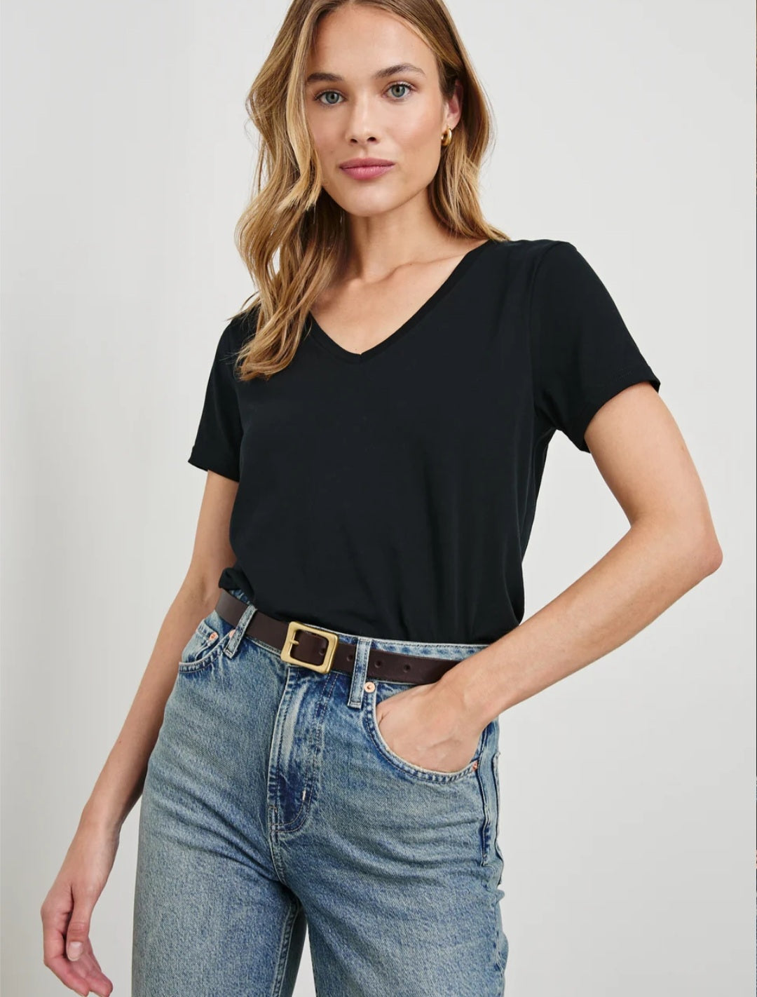 RAILS Classic v neck t-shirt Black
