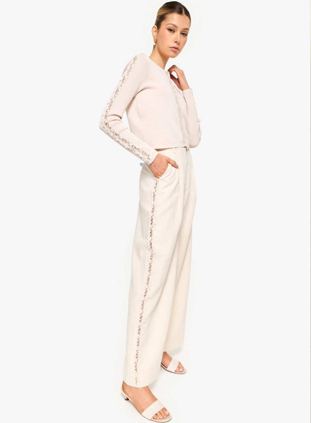 CAMI NYC Lorca High Rise Linen Pant Bone