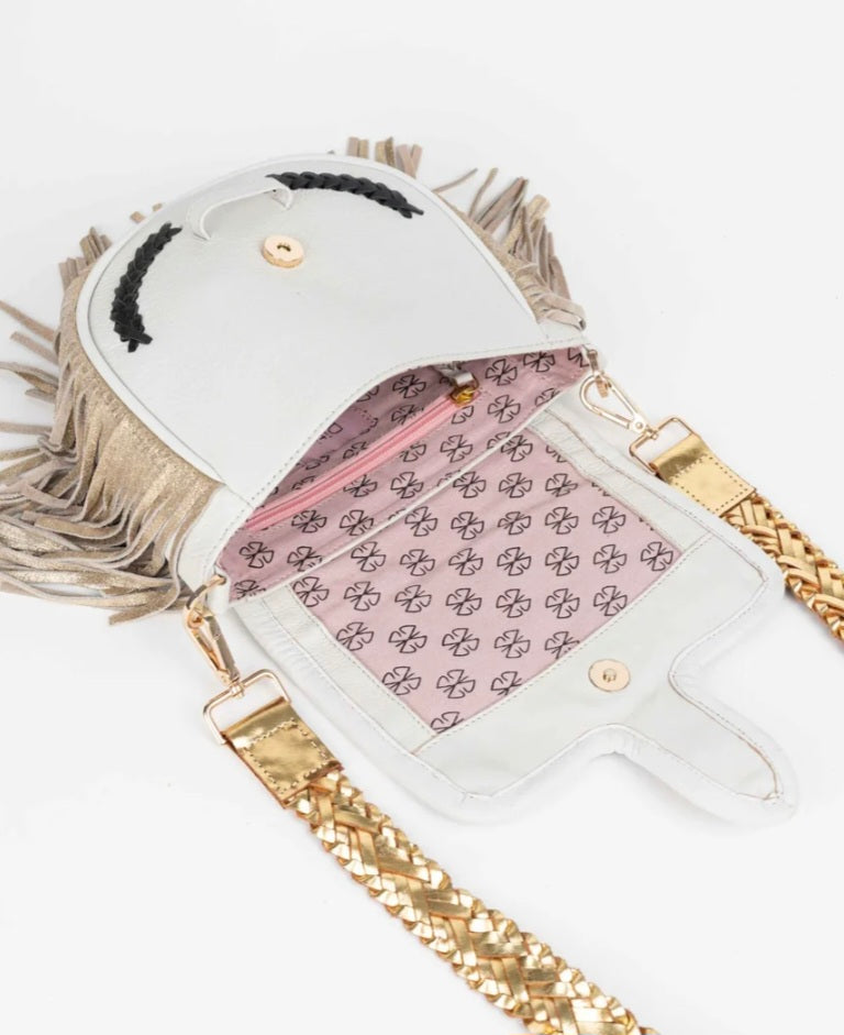 PITI CUITI SOHO SHOULDER BAG Cream/ Blues Embroidery