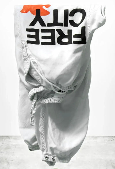 FREECITY FLAP/SNAP MATTE/SATIN AIRJUMP pant -white / orange