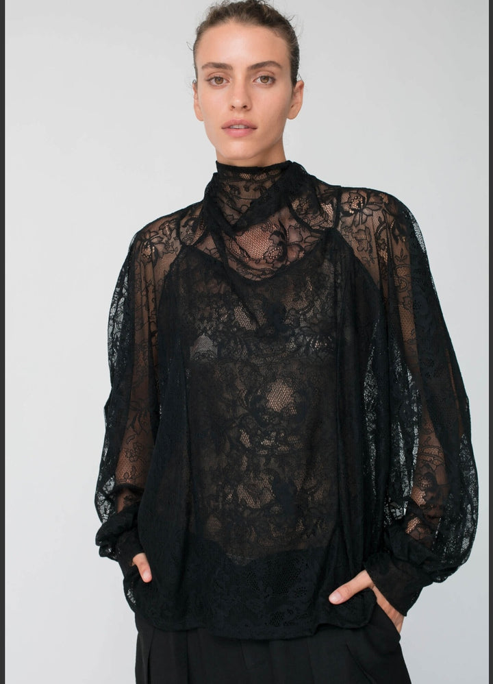 KIANNE Lace Blouse Black