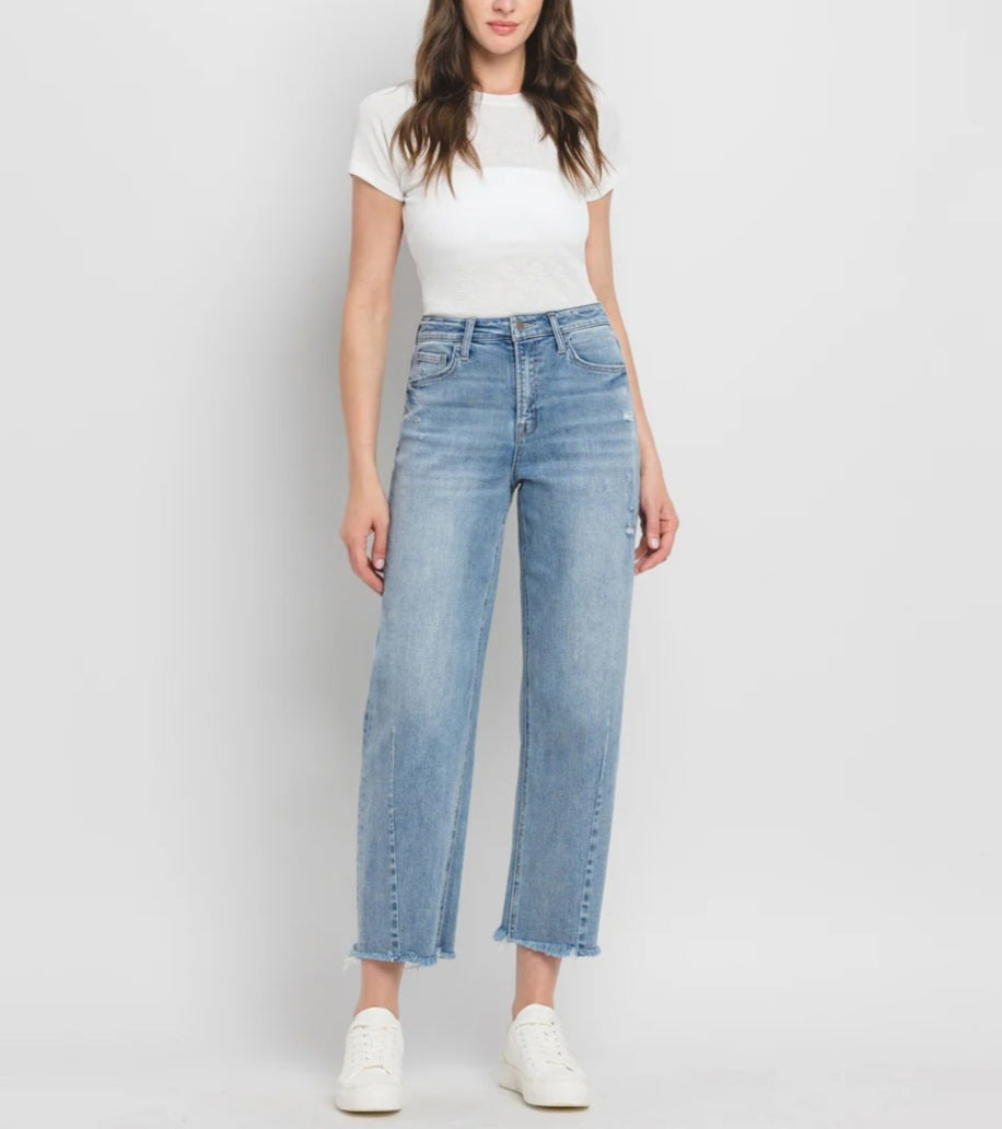 FLYING MONKEY Tantalizing - Super High Rise Barrel Jeans